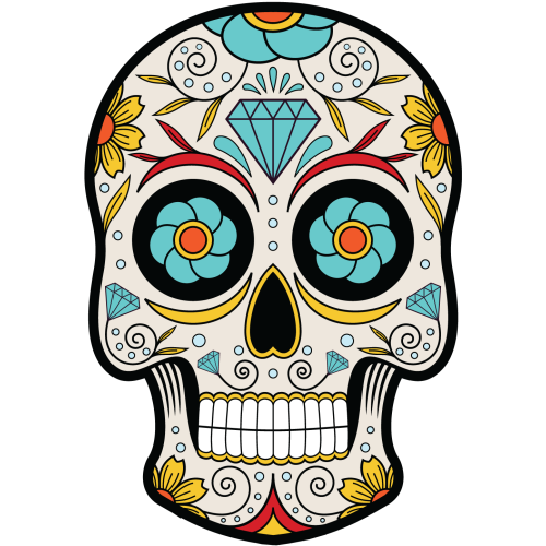 Stickers Tete De Mort Mexicaine - Autocollant Decoration Voiture