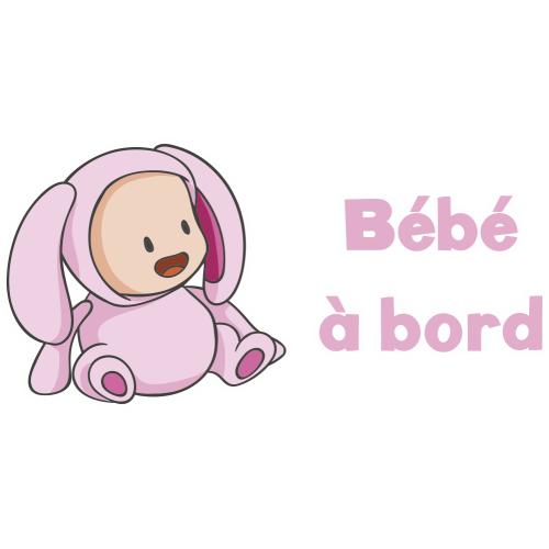 Autocollant sticker BEBE A BORD BABY ON BOARD JAUNE Decografix Longueur du  sticker 1 cm CHOIX TEXTE BÉBÉ À BORD