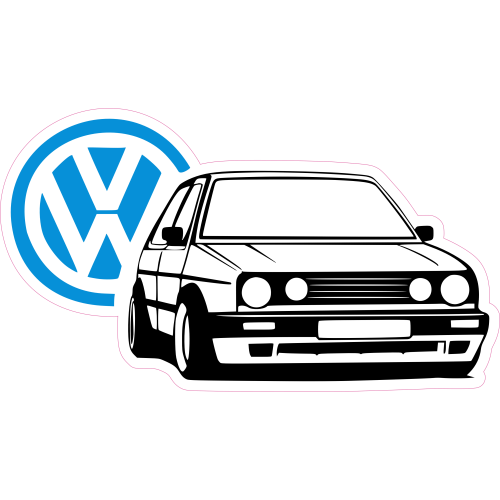 2 Stickers autocollant plaque d immatriculation Volkswagen