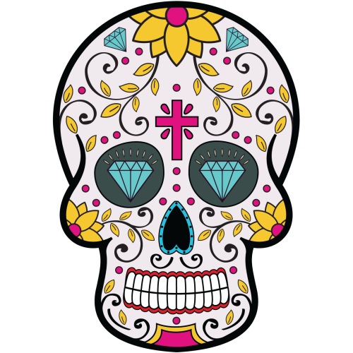 stickers tête de mort mexicaine